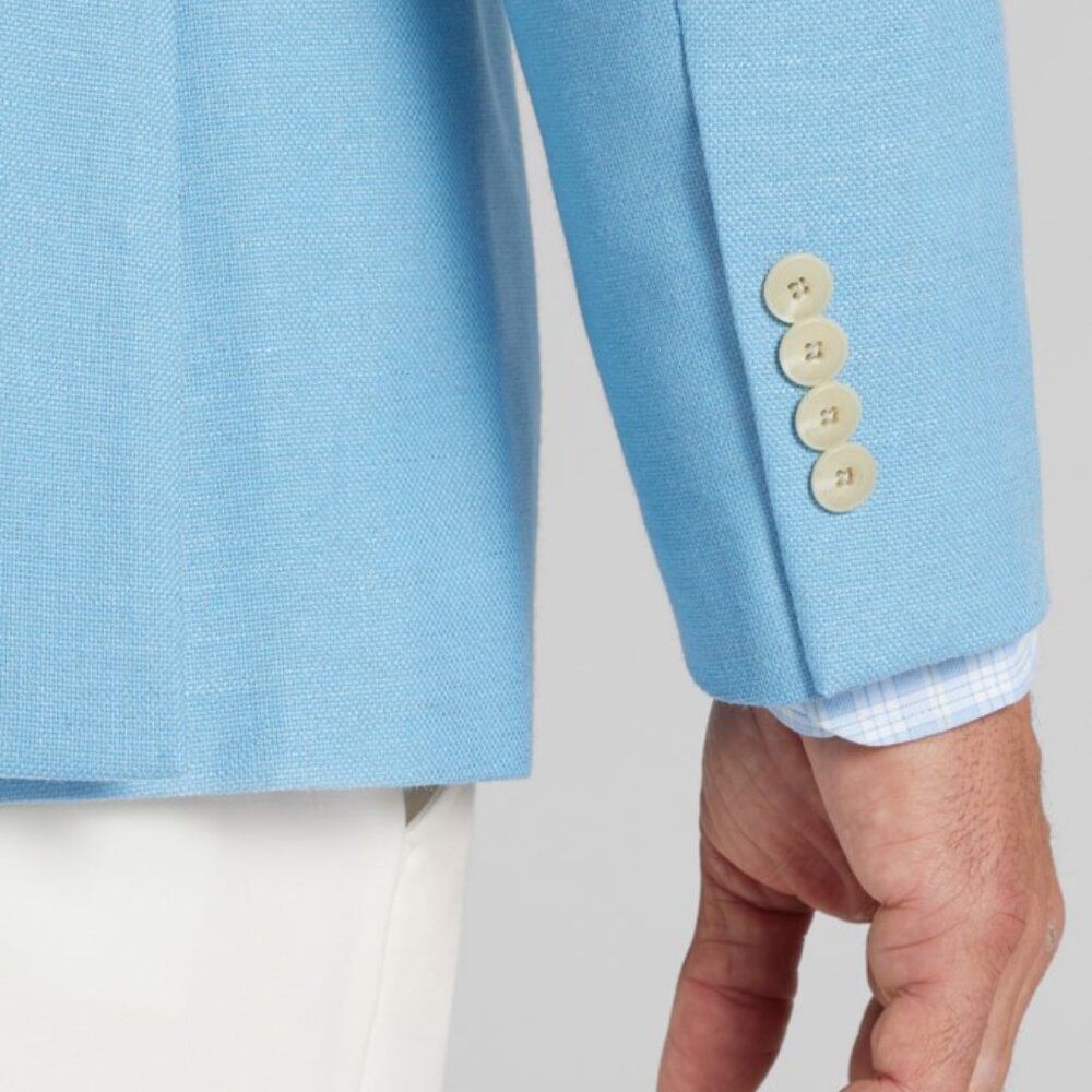 NEW Jos. A. Bank Traditional Fit Textured Comfort Stretch Sportcoat Light Blue - Picture 4 of 5